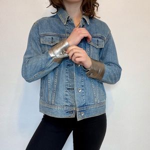 Rag & Bone Silver Cuffed Denim Jacket